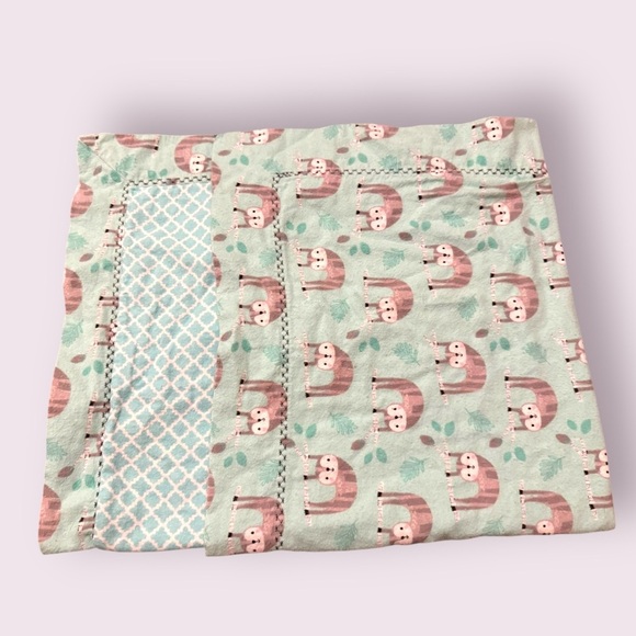 Other - Handmade Baby Blanket Sloth Print Quilted 32x32 Infant